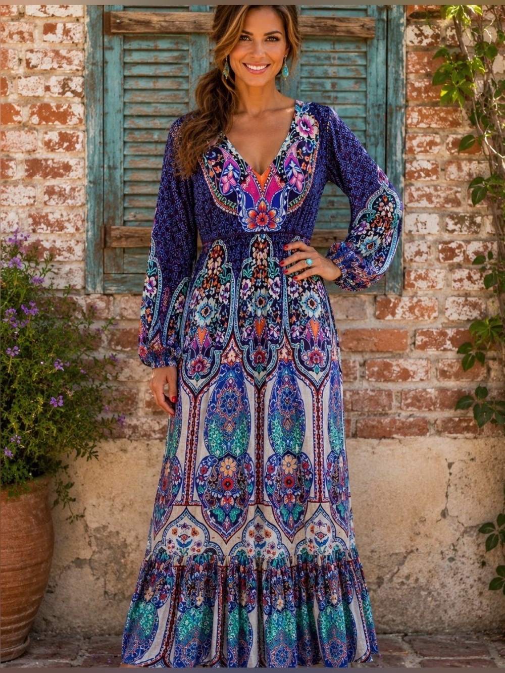 Johnny Was Saba Maxi Dress Size Large.